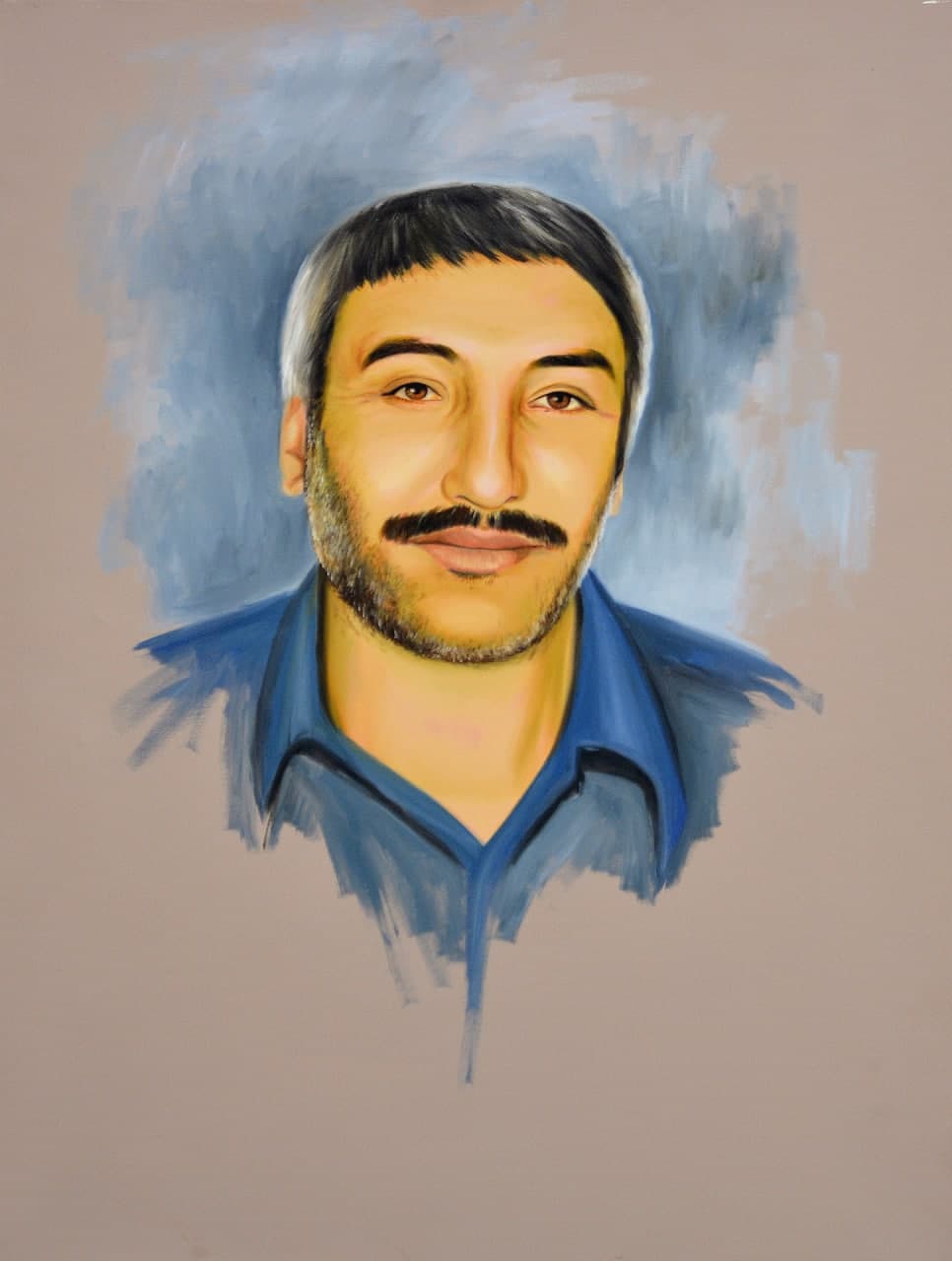 نقاشی چهره شهید سید کریم حسینی